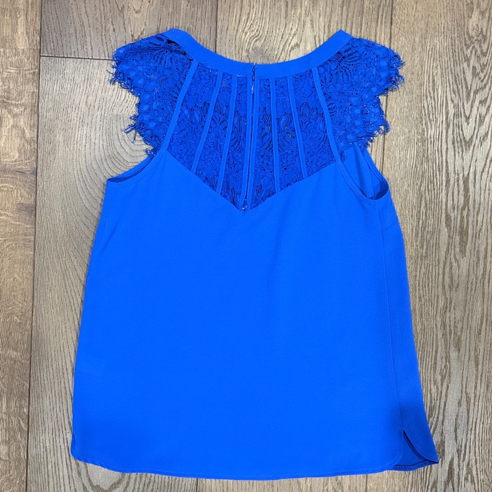 Brixon Ivy Royal Blue Lace Accent Blouse - Picture 2 of 6